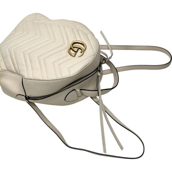 283630BG (X6) Gucci Backpack Bag White Leather - Picture 3 of 9